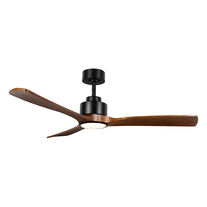 Ventilateur de plafond Wapa bois brun et noir 52 po