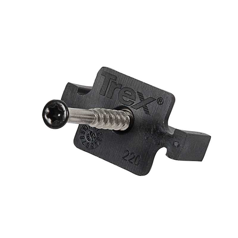 Fixations pour planches rainurées composite Trex Pqt/90