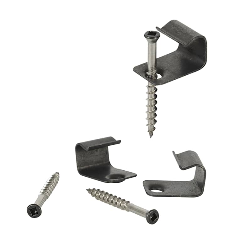 Agrafes de départ/fin pour planches rainurées composite Trex Pqt/36