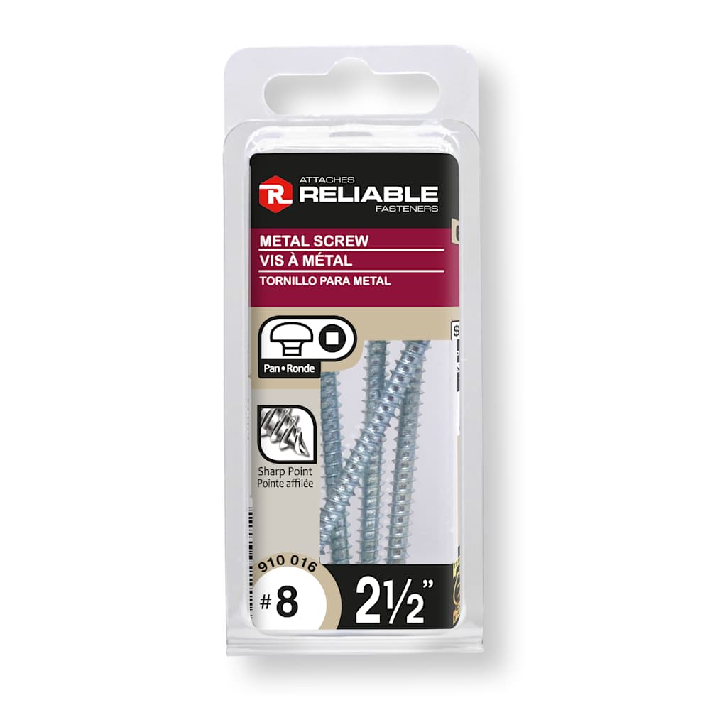 Vis à métal 2 1/2 po n° 8 T.R. Pqt/6