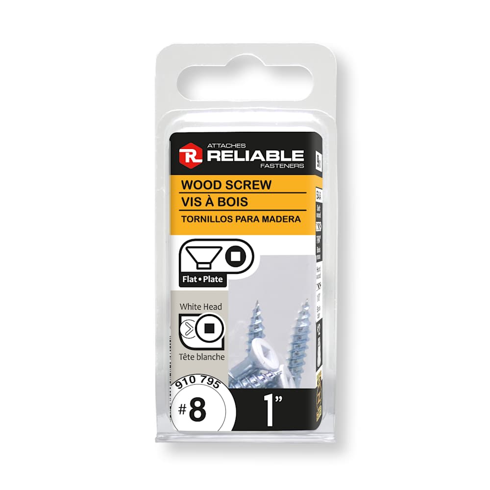 Vis à bois 1 po n° 8 T.P. blanche Pqt/9