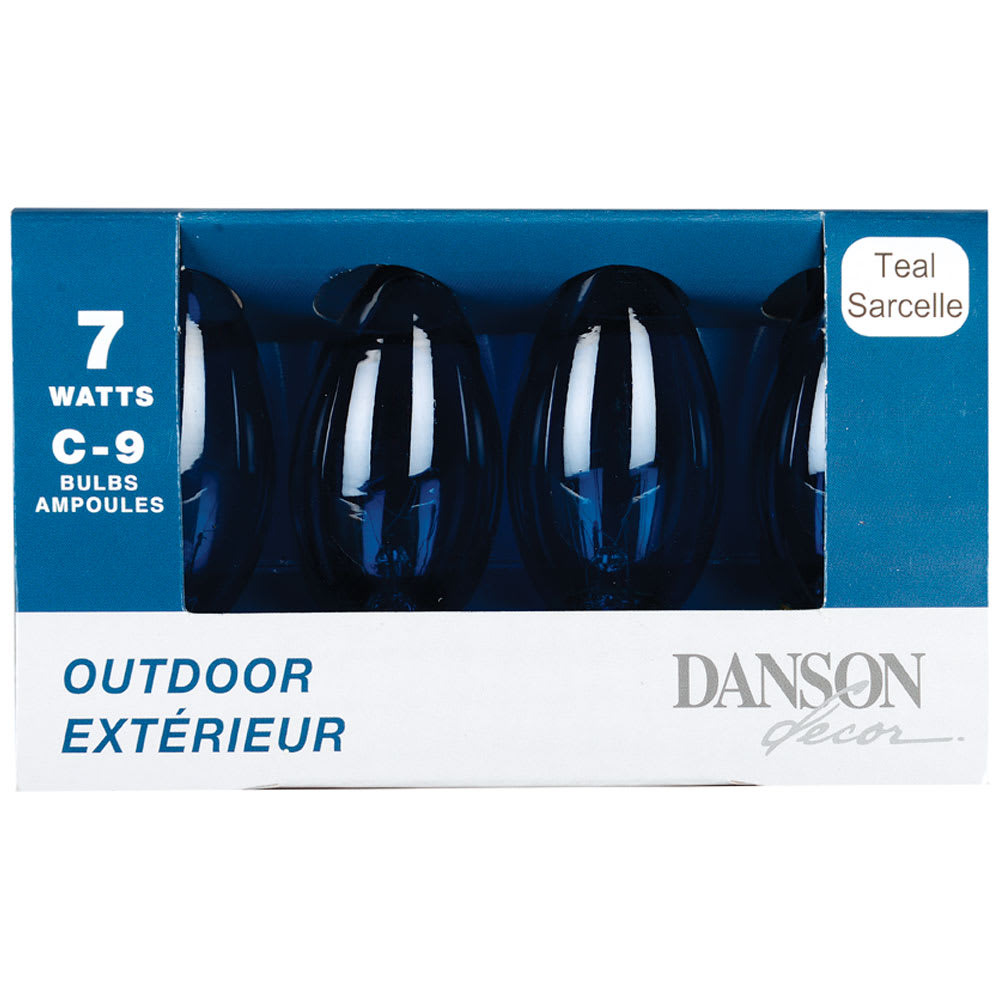 Ampoules de Noël C97 W sarcelle Pqt/4