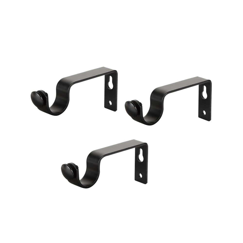 Tringle à rideaux avec supports noire 63 po à 120 po VERTUO
