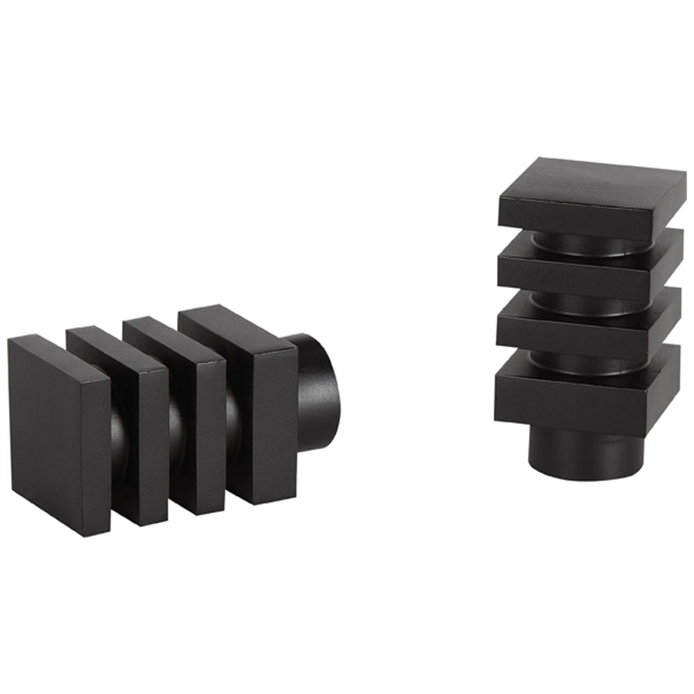 Embouts Pour Tringle à Rideaux 25 Mm - Lot De 2, Couleur Noire, Système Easy Sans Vis
