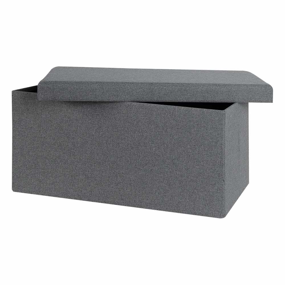 Pouf de rangement pliable gris 29 7/8&nbsp;po ASTELLA