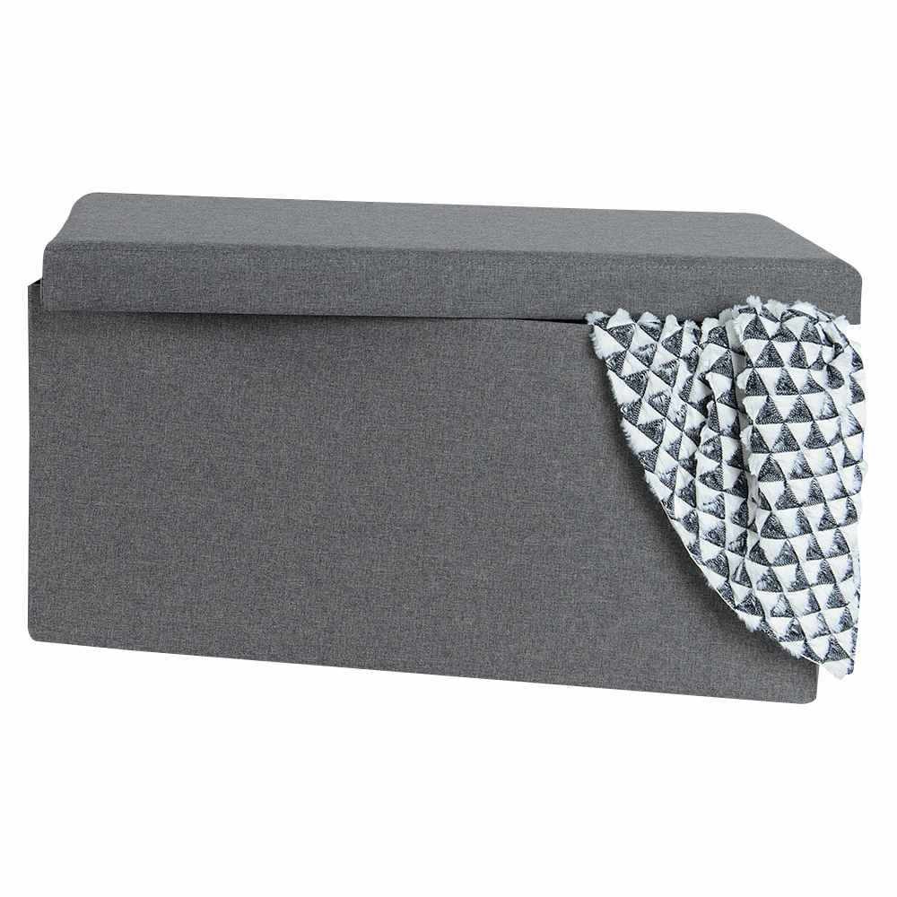 Pouf de rangement pliable gris 29 7/8&nbsp;po ASTELLA