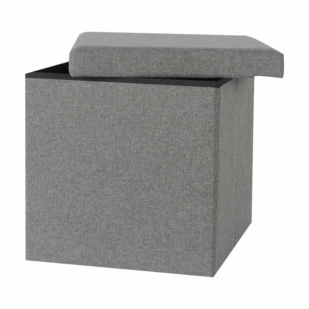 Pouf de rangement pliable gris 15 po ASTELLA