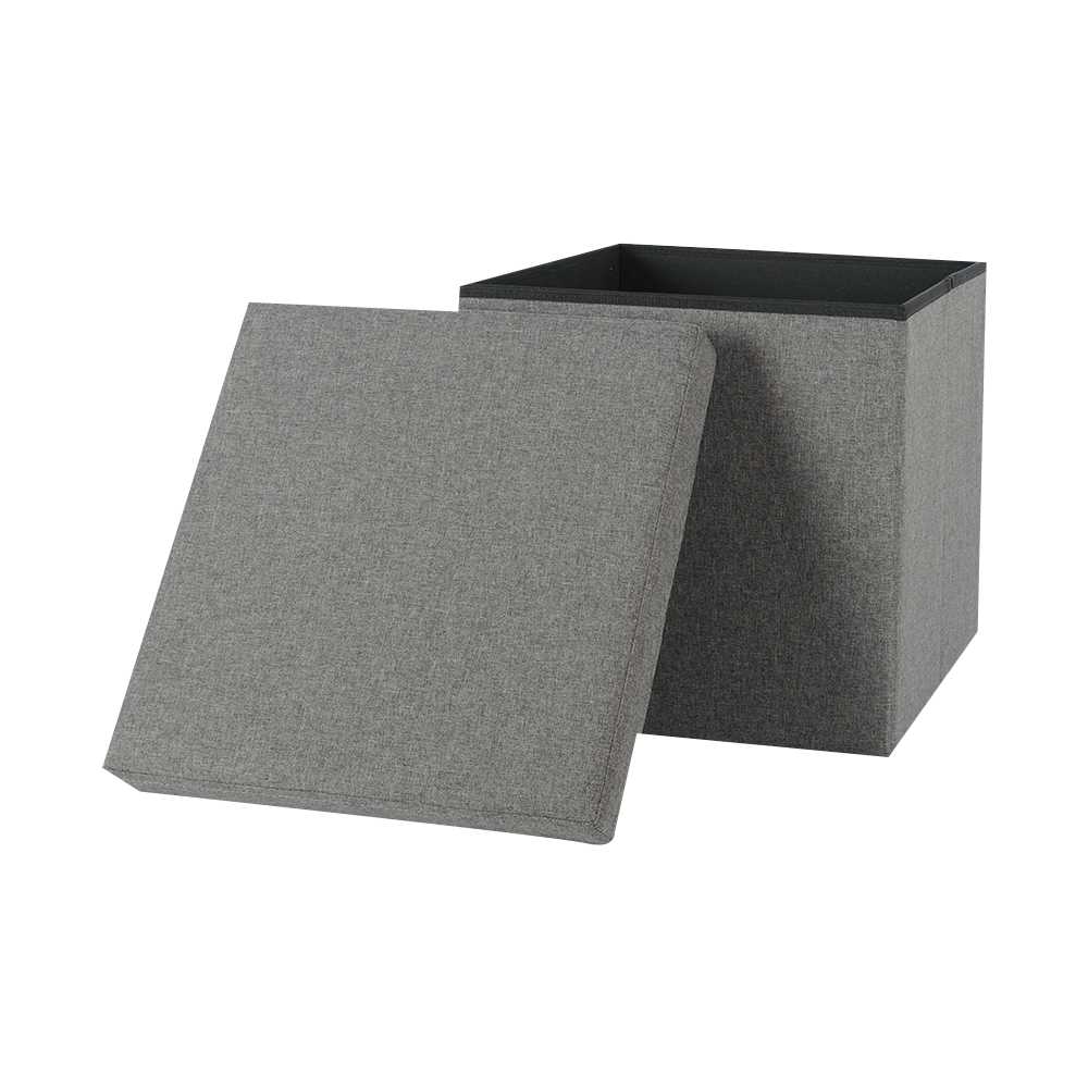 Pouf de rangement pliable gris 15 po ASTELLA