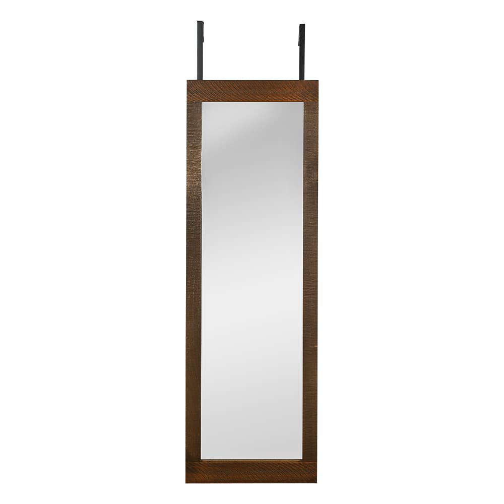 Miroir de porte rectangulaire avec cadre en bois fini rustique 17 1/2 po x 55 po