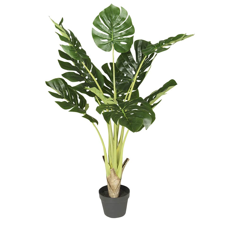 Plante artificielle Monstera avec pot en plastique noir 35 1/2 po VERTUO