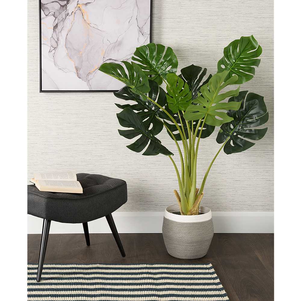 Plante artificielle Monstera avec pot en plastique noir 35 1/2 po VERTUO