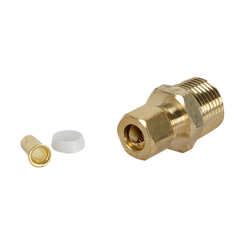 Straight Brass Coupling , 3/8 in. comp x 1/2 in. MPT