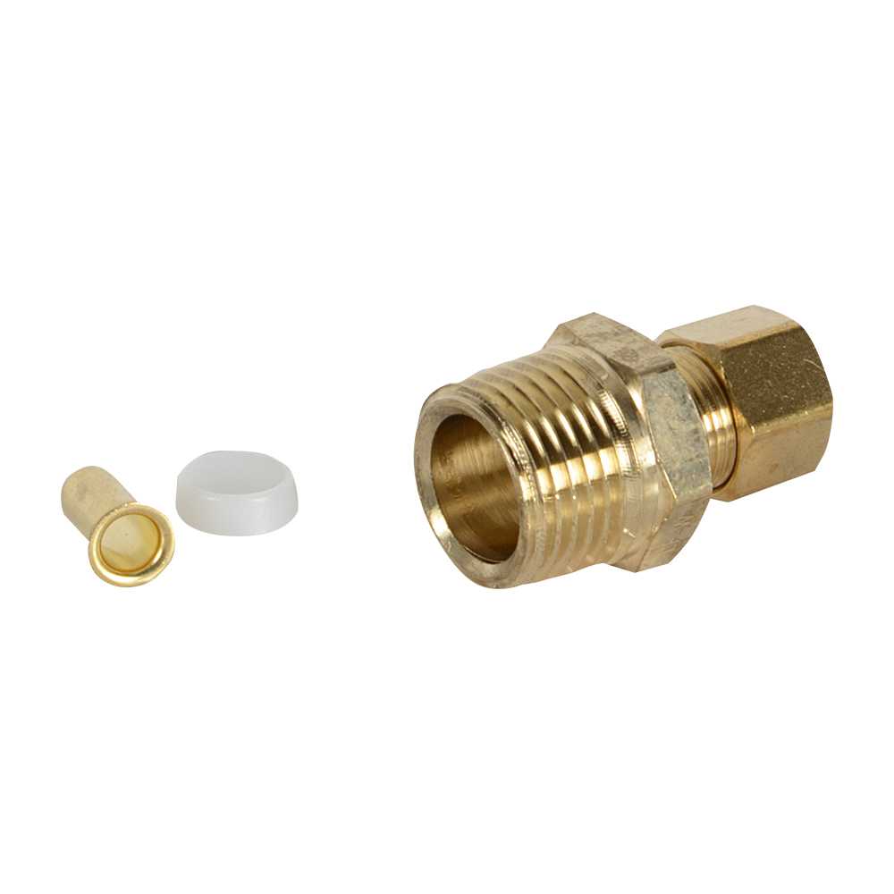Straight Brass Coupling , 3/8 in. comp x 1/2 in. MPT