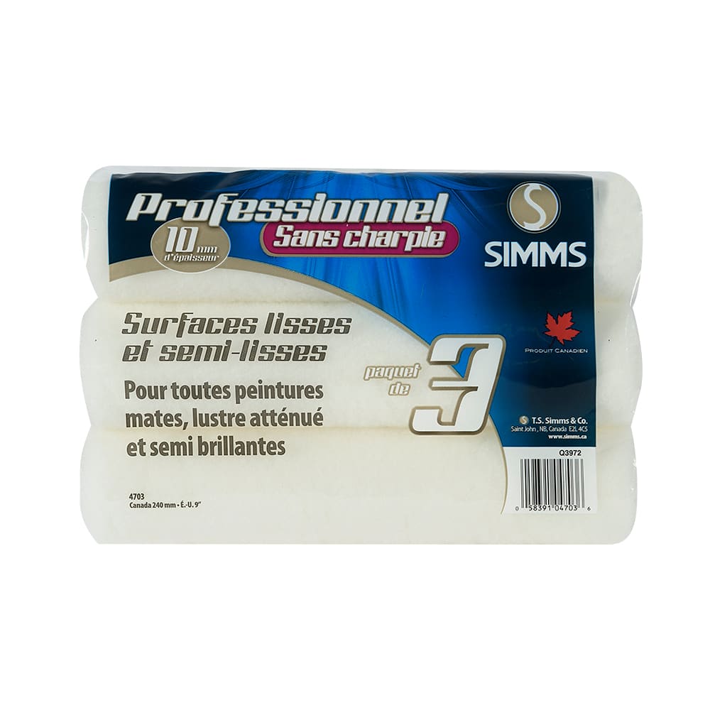 Rouleaux à peinturer Pro 9 1/2 po 10 mm Pqt/3