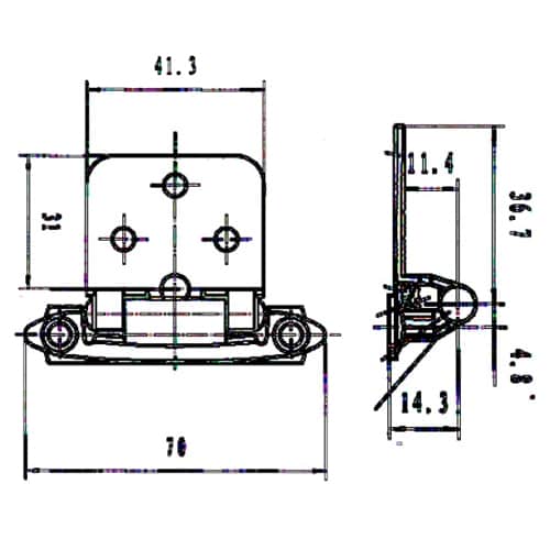 Charnières de surface à fermeture automatique nickel Pqt/2