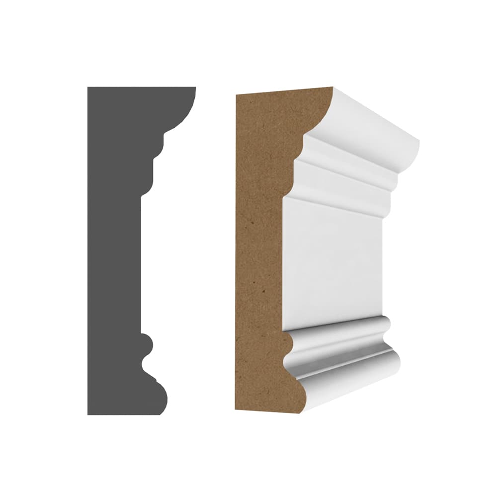 Architrave en fibre de bois 1 1/4 po x 3&nbsp;3/4&nbsp;po&nbsp;x 8 pi