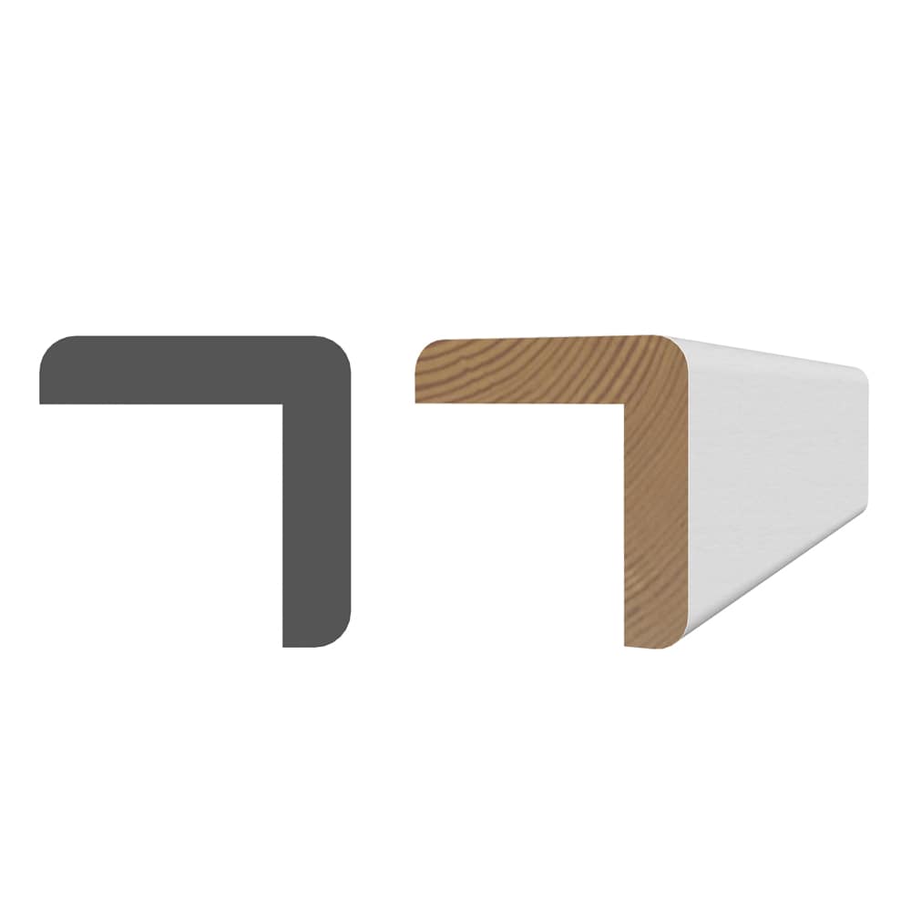 Coin extérieur en pin clair jointé 1 1/16 po x 1 1/16 po x 8 pi