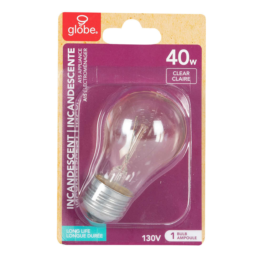 Ampoule incandescente pour électroménagers A15, 40 W