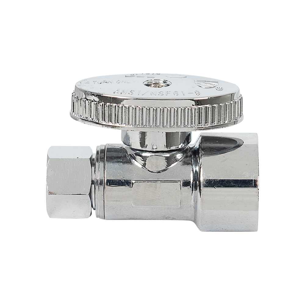 Robinet d'arrêt droit 1/2 po FPT x 3/8 po compression