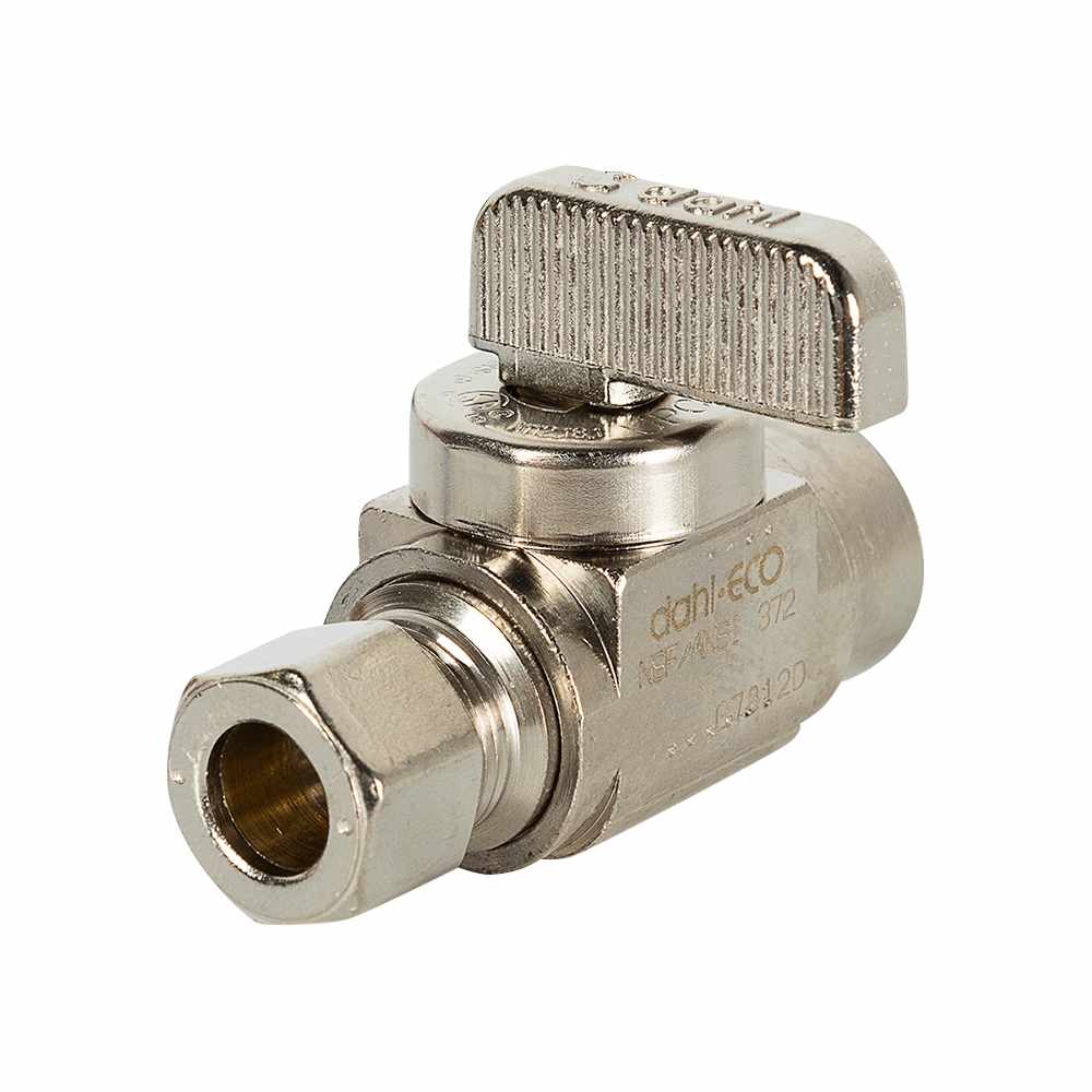 Robinet d'arrêt droit 1/2 po soudé x 3/8 po compression