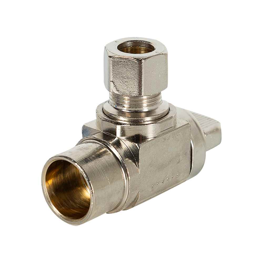 Robinet coudé 1/2 po à souder x 3/8&nbsp;po&nbsp;compression