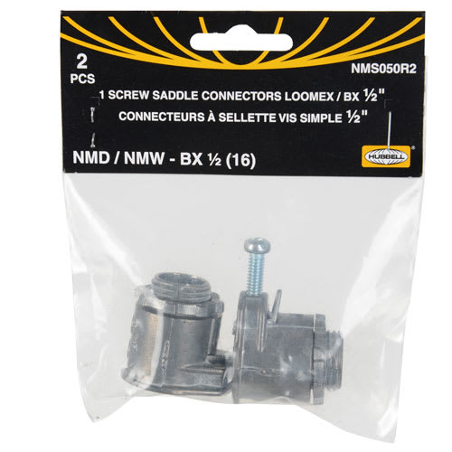 HUBBEL Saddle Outlet Box Connectors 1/2 in. Pkg/2