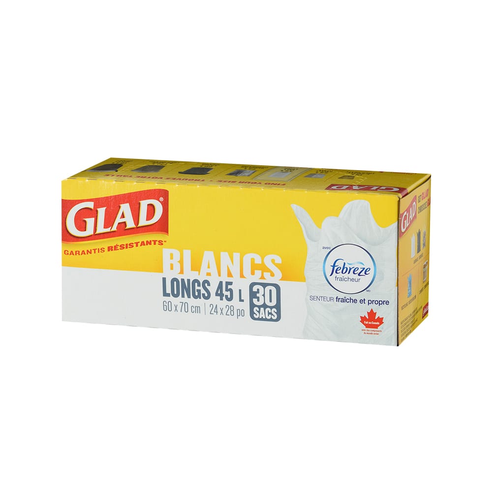 Sacs à ordures pour cuisine blanc 45 L Pqt/30