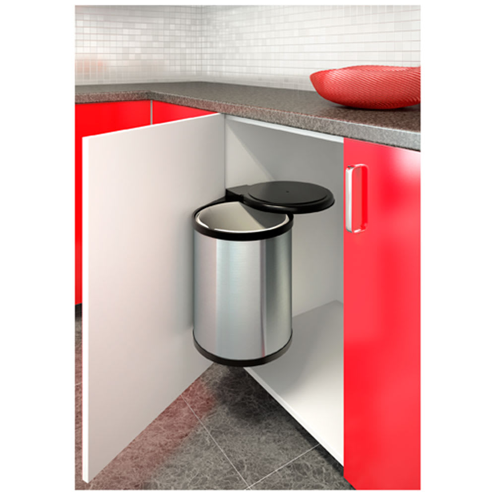 Poubelle d'armoire pivotante acier inoxydable 12&nbsp;L NEKTRA