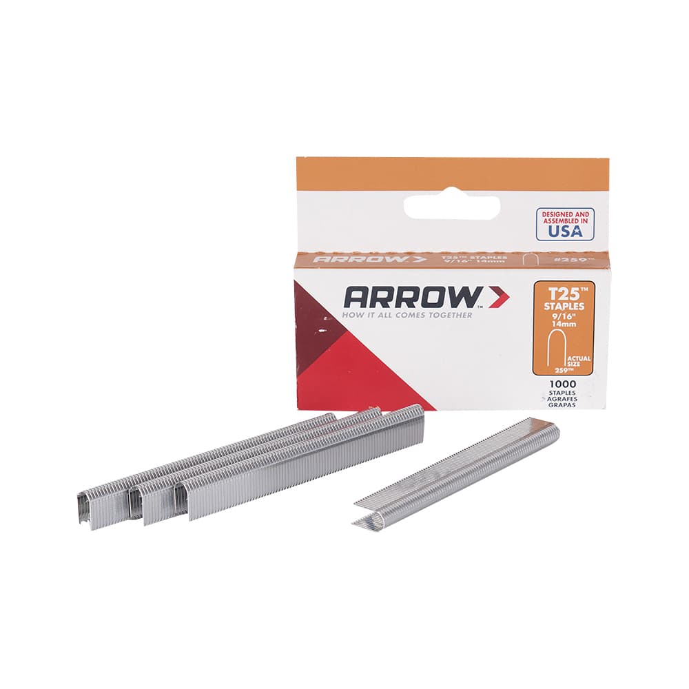 Agrafes arrondies T25, 9/16 po Pqt/1&nbsp;000