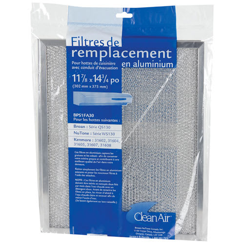 Filtres en aluminium pour hotte de cuisine 11 7/8 po x 14 3/4 po Pqt/2