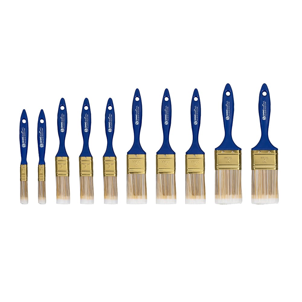 Ensemble de 10 pinceaux droits en polyester et nylon