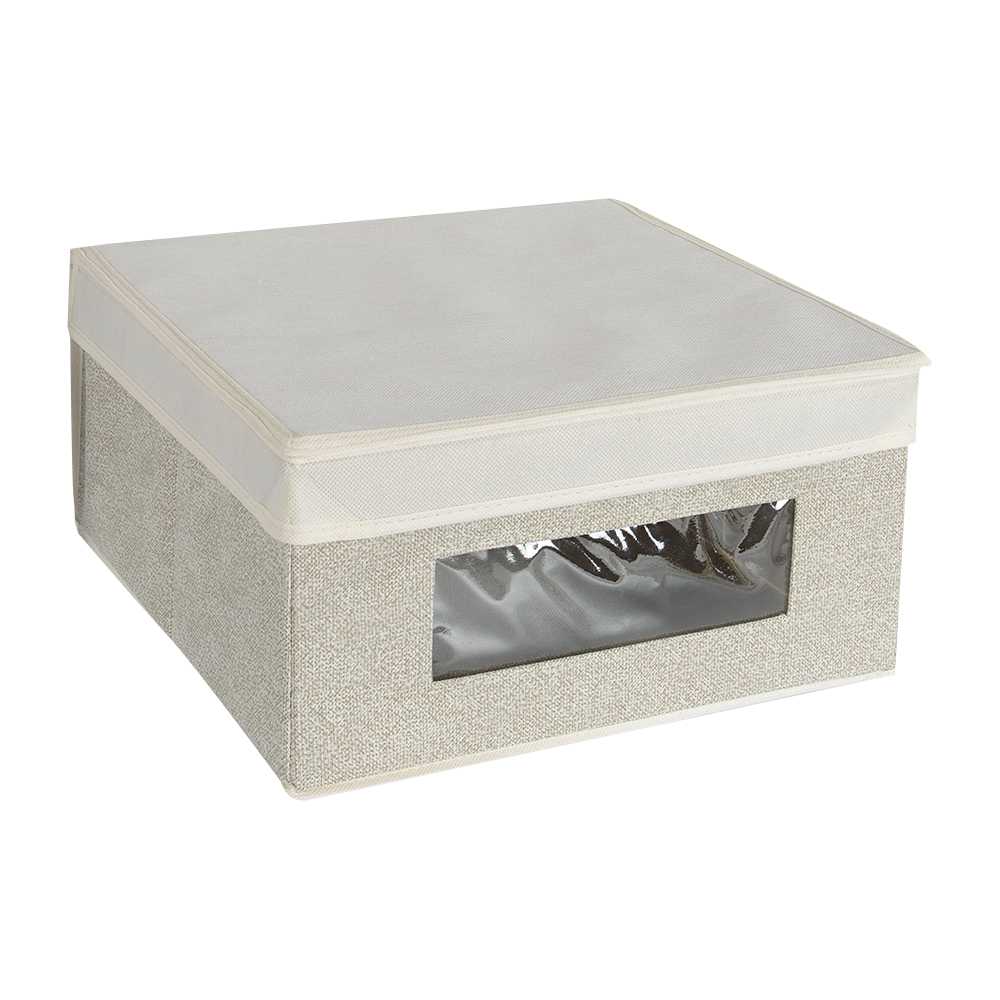 Boîte de rangement pliable beige 12 1/4 po