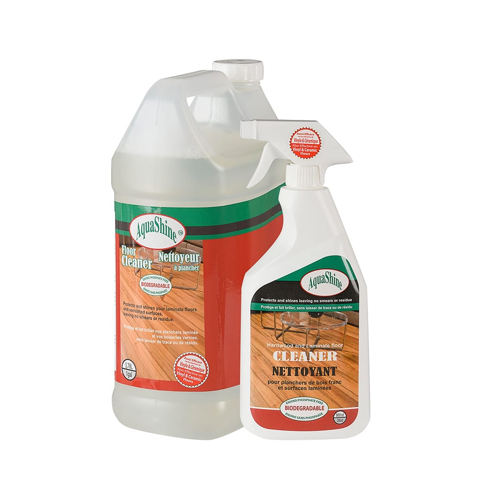 Nettoyant planchers de bois franc et surfaces laminées AquaShine 3,78&nbsp;L&nbsp;+&nbsp;800&nbsp;ml