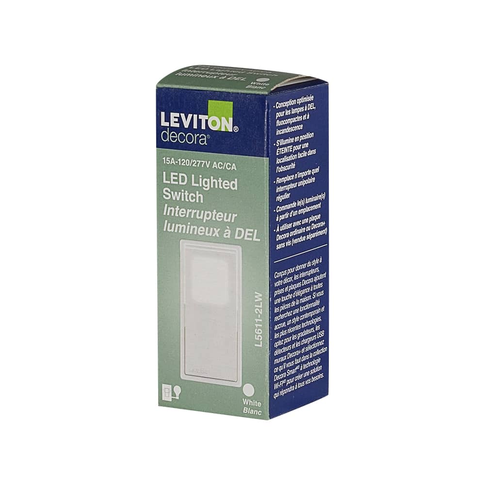 Interrupteur unipolaire lumineux Decora