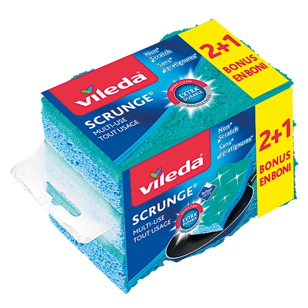 VILEDA Scrunge Scrubbing Sponges Pkg/2