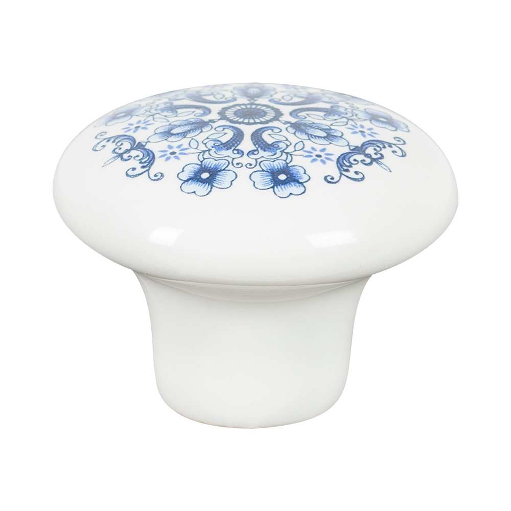 Bouton d'armoire en céramique Vannes mosaïque bleue 31&nbsp;mm