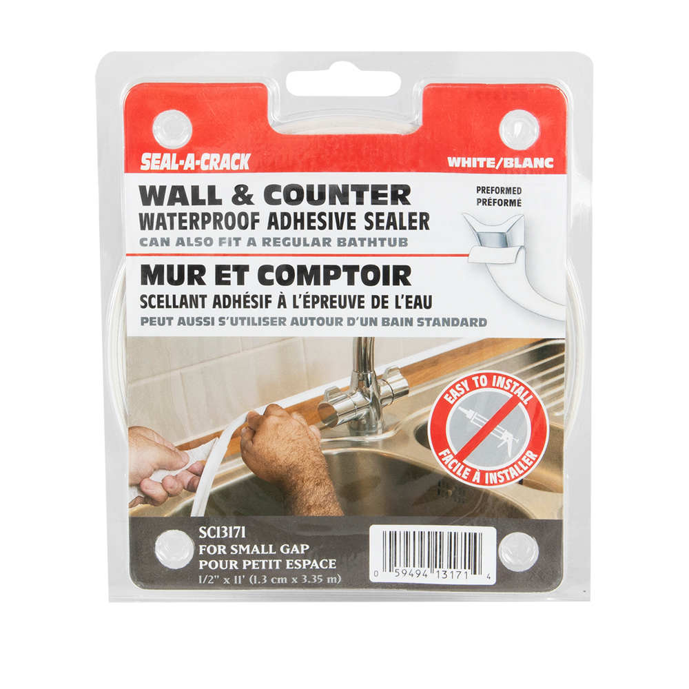 Scellant adhésif pour murs et comptoirs 1/2 po x 11 pi