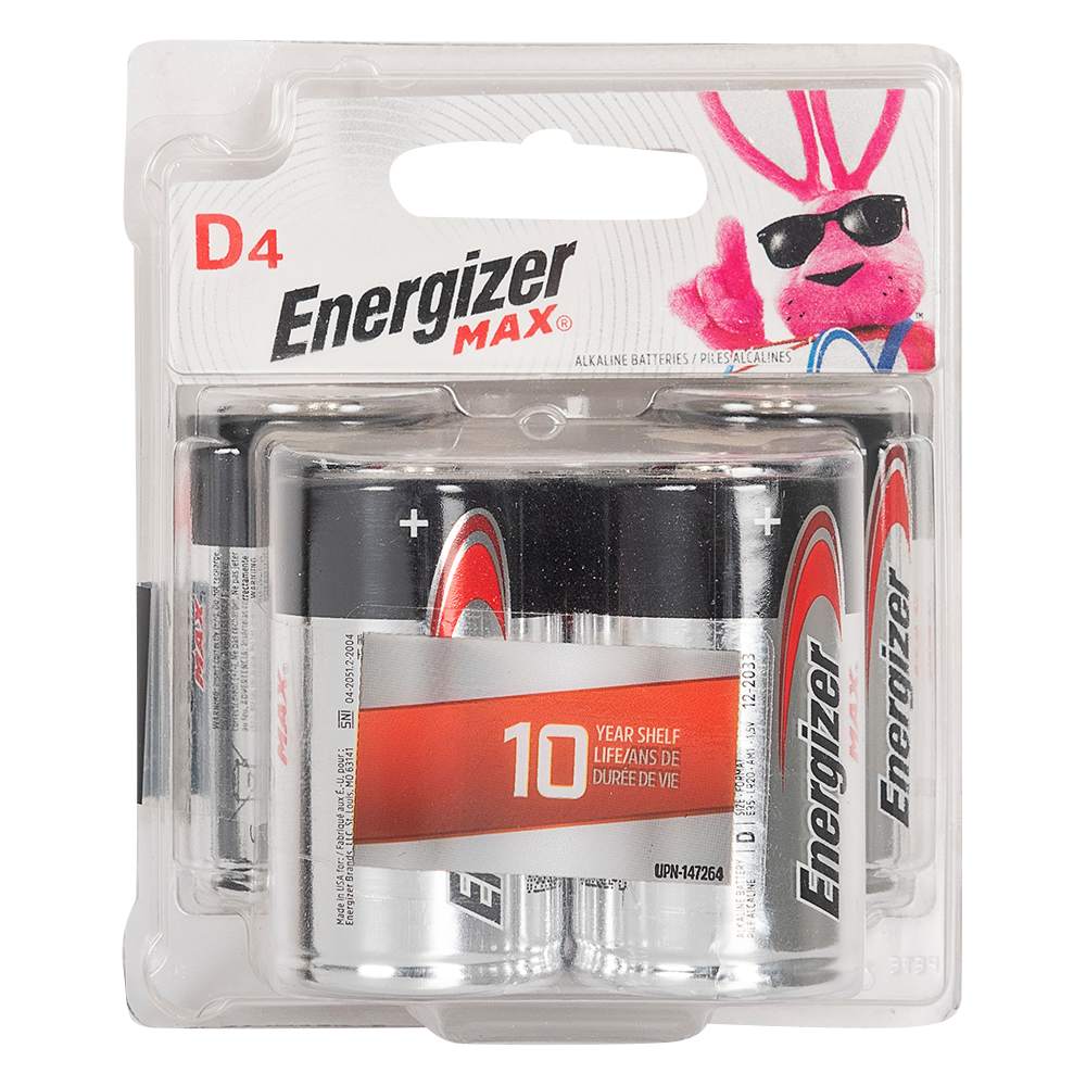 Piles Energizer Max D Pqt/4