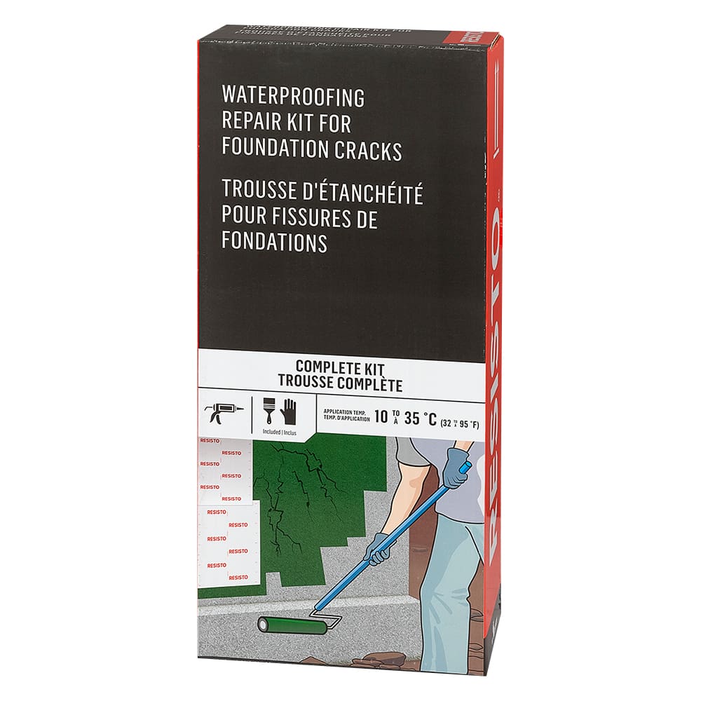 Trousse d'étanchéité pour fissures de fondations Resisto