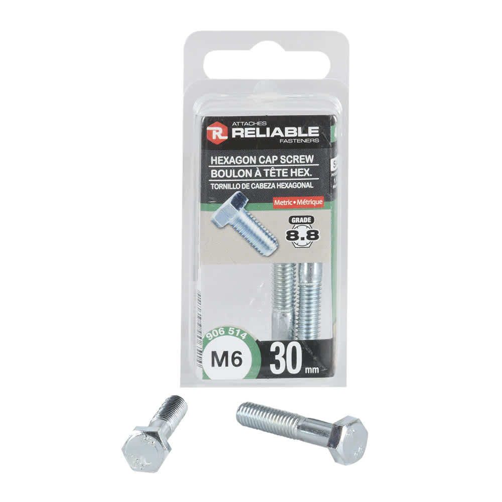 Boulons hexagonaux métriques M6 x 30 mm Pqt/4