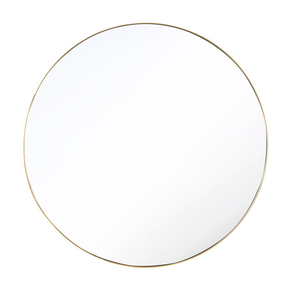 Miroir rond avec cadre en plastique or 20 po