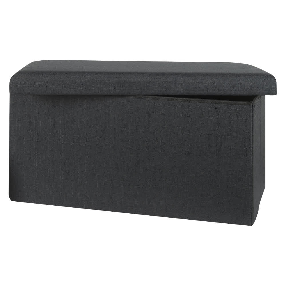 Pouf de rangement pliable noir 29 7/8 po ASTELLA