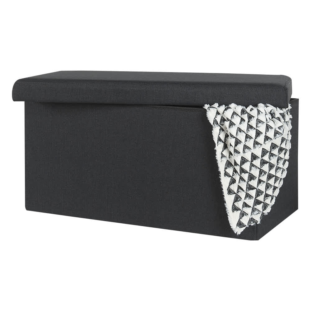 Pouf de rangement pliable noir 29 7/8 po ASTELLA