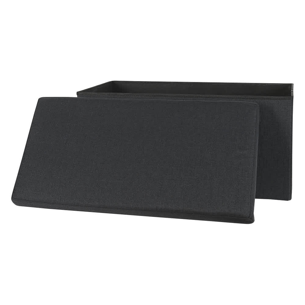 Pouf de rangement pliable noir 29 7/8 po ASTELLA