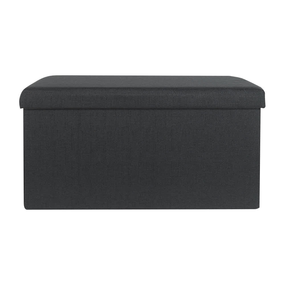 Pouf de rangement pliable noir 29 7/8 po ASTELLA