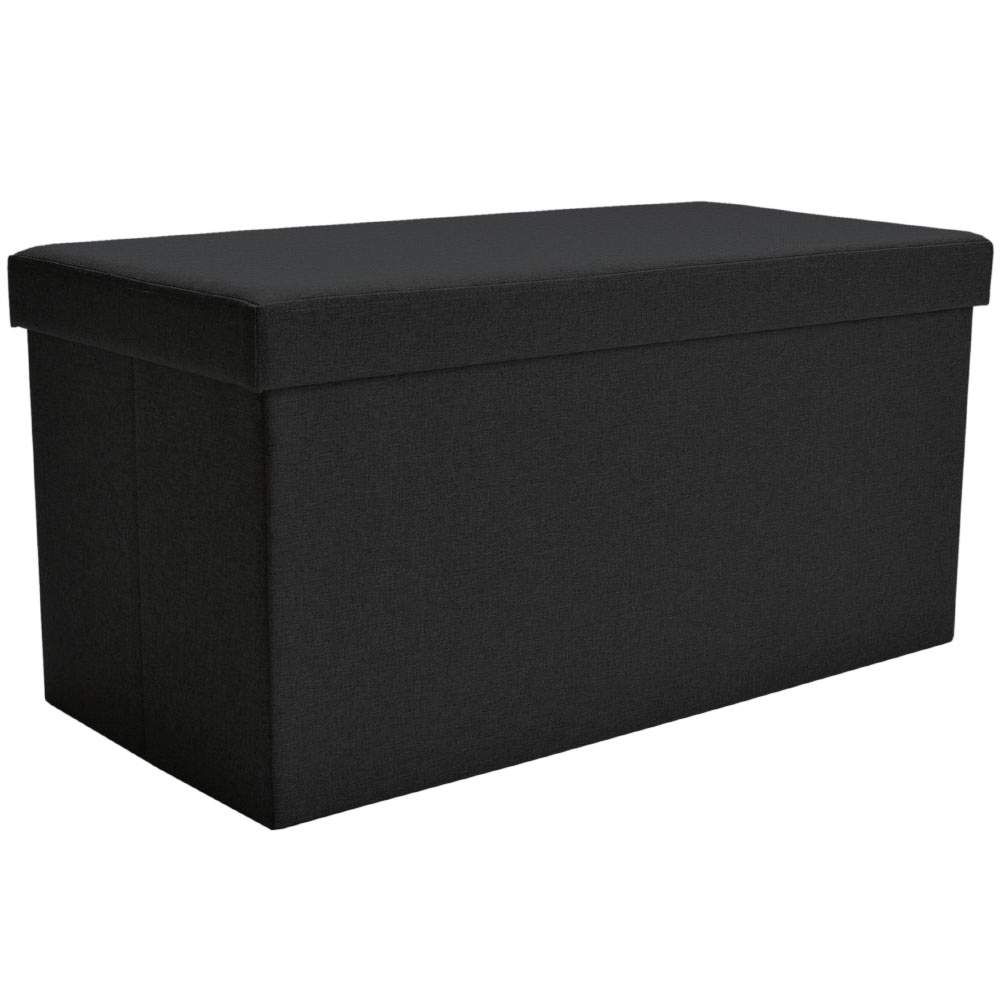 Pouf de rangement pliable noir 29 7/8 po ASTELLA