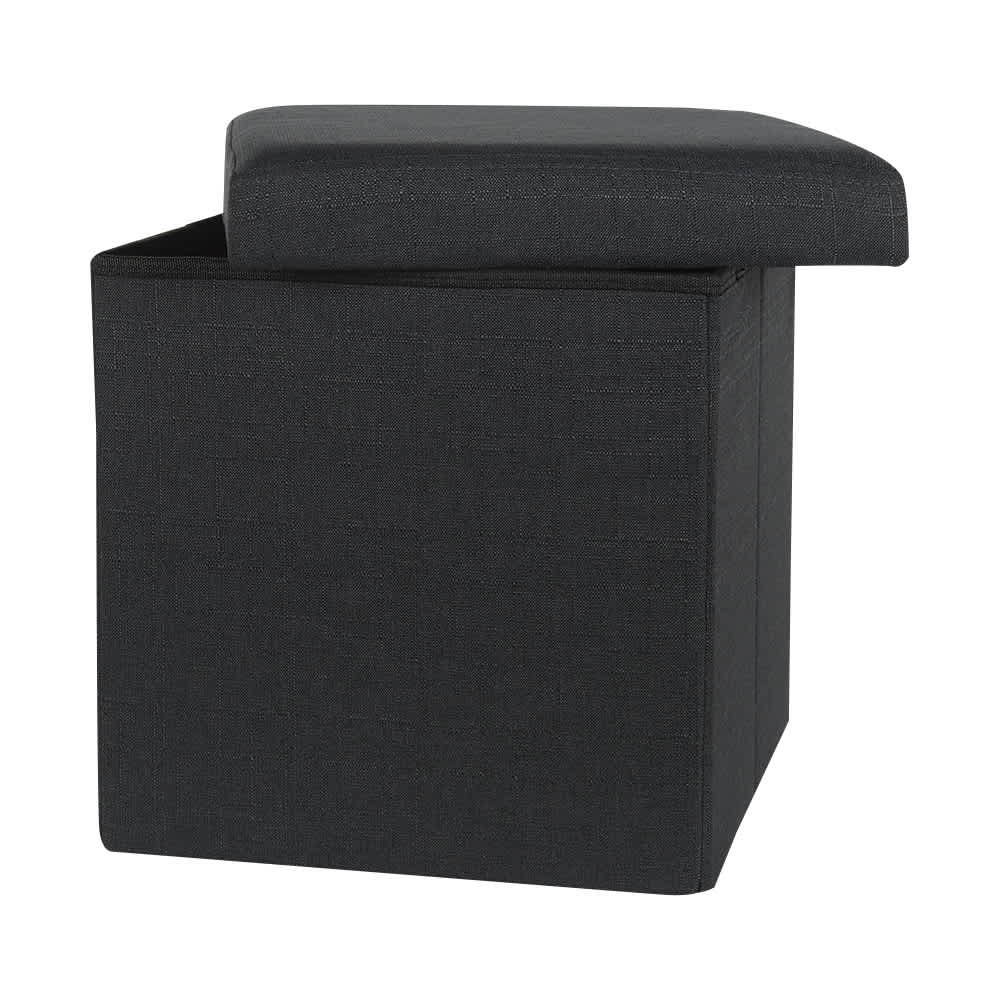 Pouf de rangement pliable noir 15 po ASTELLA