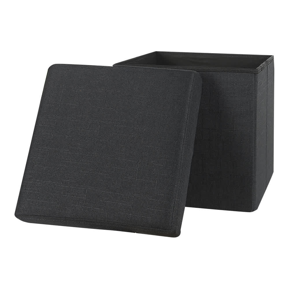 Pouf de rangement pliable noir 15 po ASTELLA
