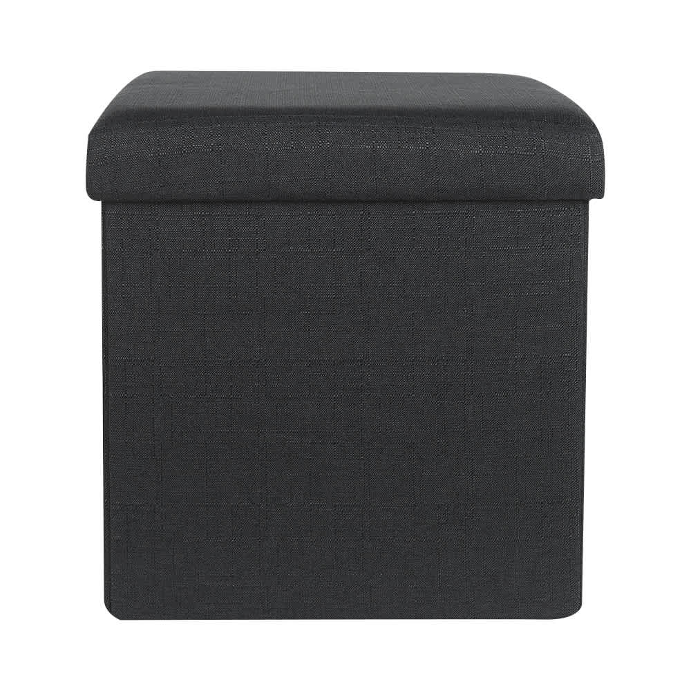 Pouf de rangement pliable noir 15 po ASTELLA