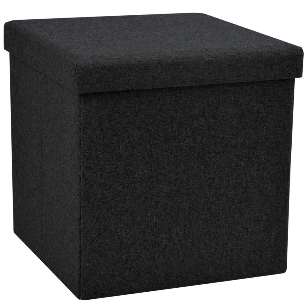 Pouf de rangement pliable noir 15 po ASTELLA